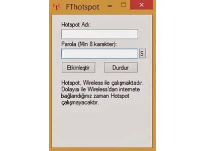 FThotspot : Tek Tuş İle Hotspot Oluşturun